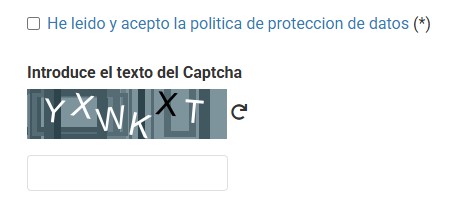 Casilla para aceptar la política de protección de datos.