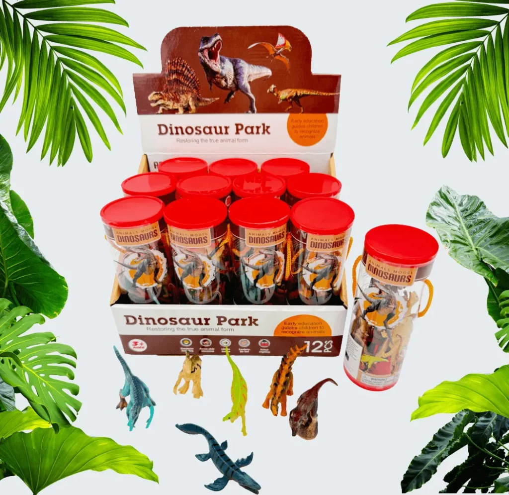 Cubitube Dinosaur Park Ref. D1 con figuras de dinosaurios, colección infantil educativa y coleccionable inspirada en el mundo prehistórico.