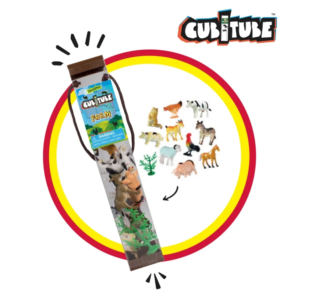 Deluxebase Cubitube Farm Ref. 09707 – figuras de animales de granja