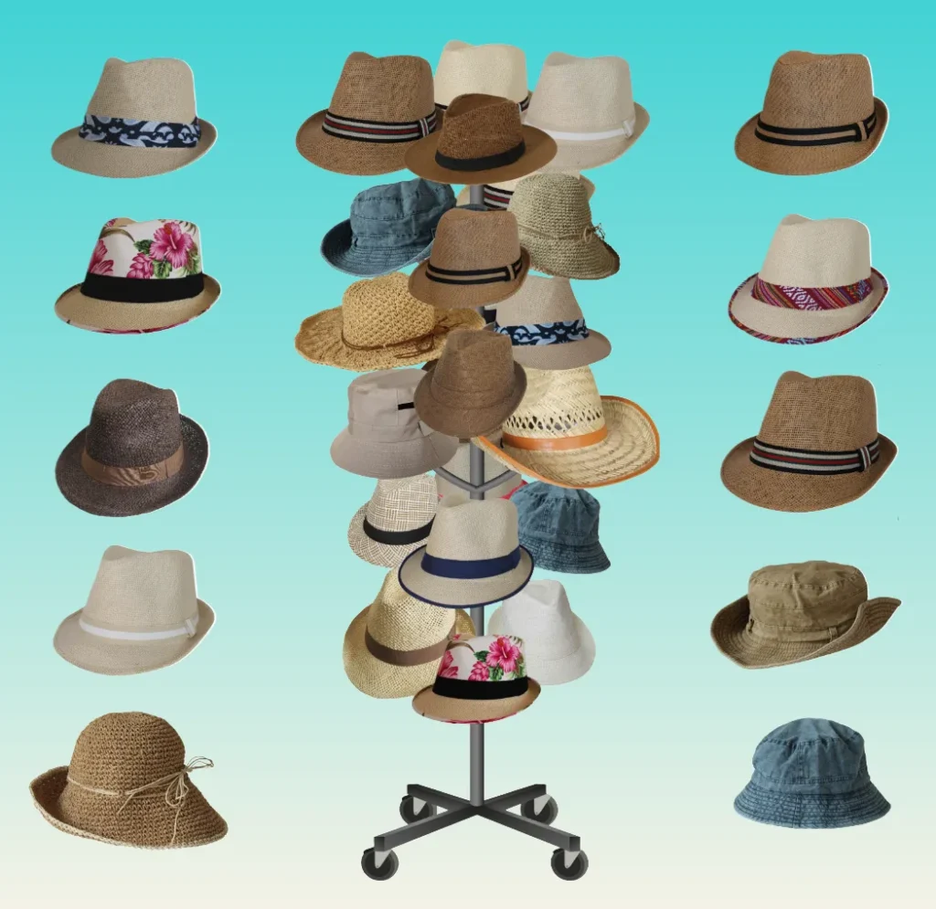 Expositor de sombreros EXP-SOM de Souvenirs Import Export – varios modelos