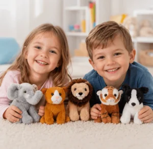 Niños con peluches Little Buddies de 13 cm de Keycraft