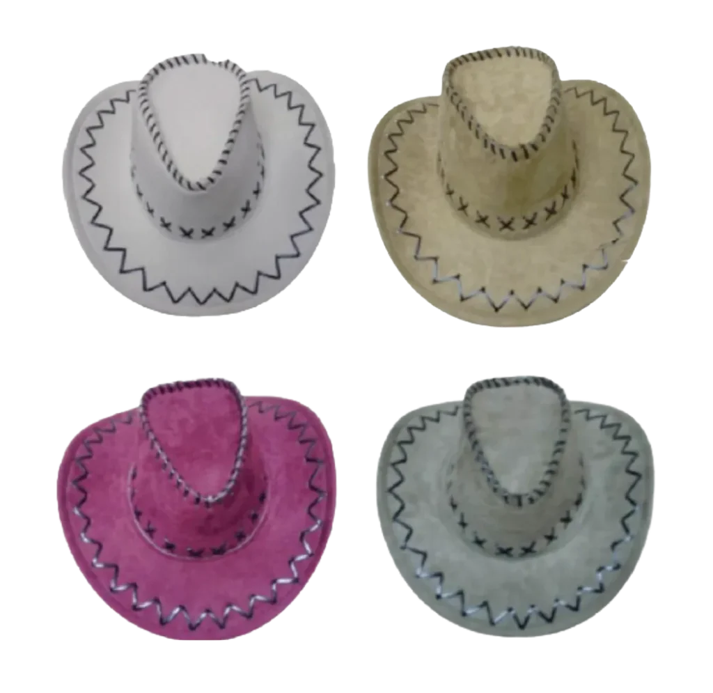 SIE marca propia de Souvenirs Import Export – Pack de 4 sombreros de cowboy para chicas adultas SOM001