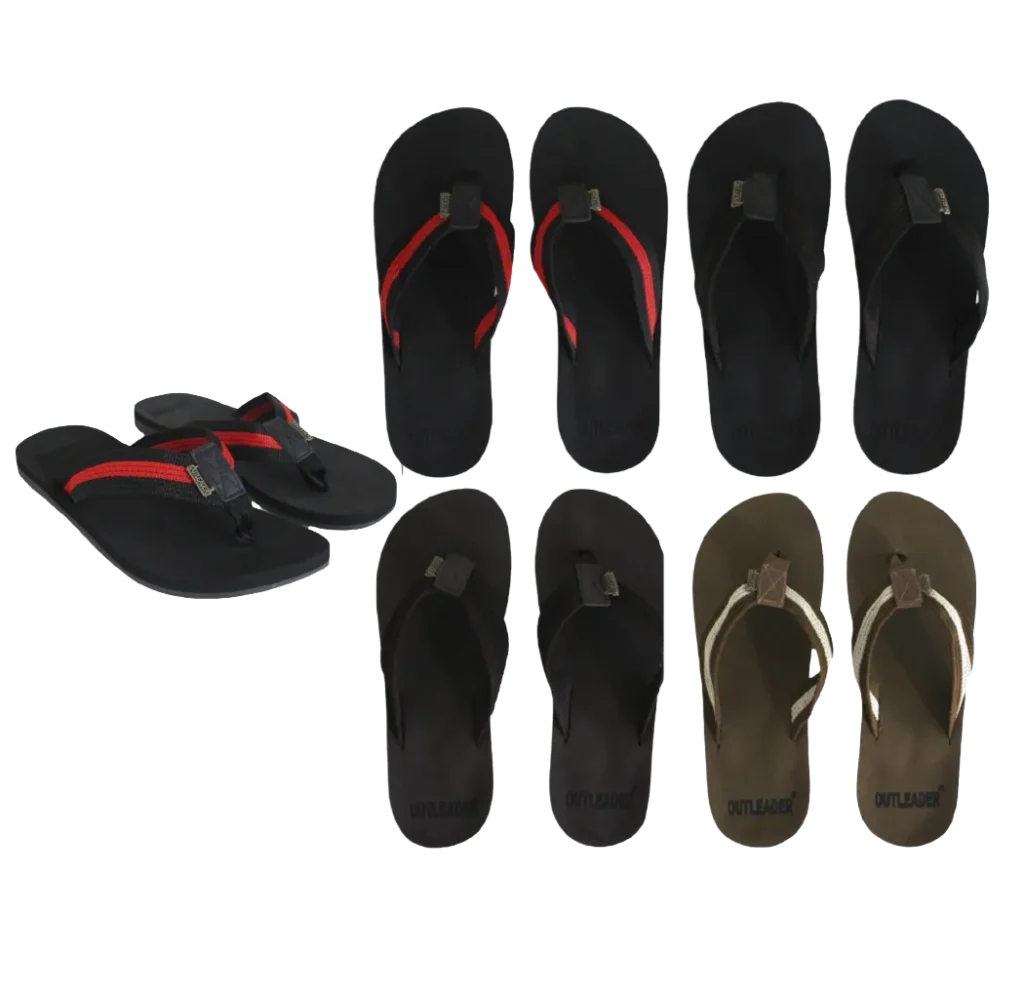 Chanclas Outleader - modelos en negro rojo, negro, marrón y marrón oscuro