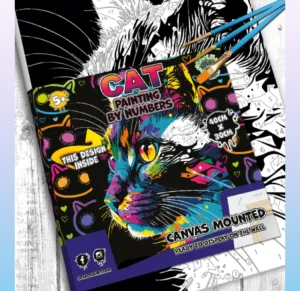 Splat Planet Painting by Numbers Cat – kit de pintura por números